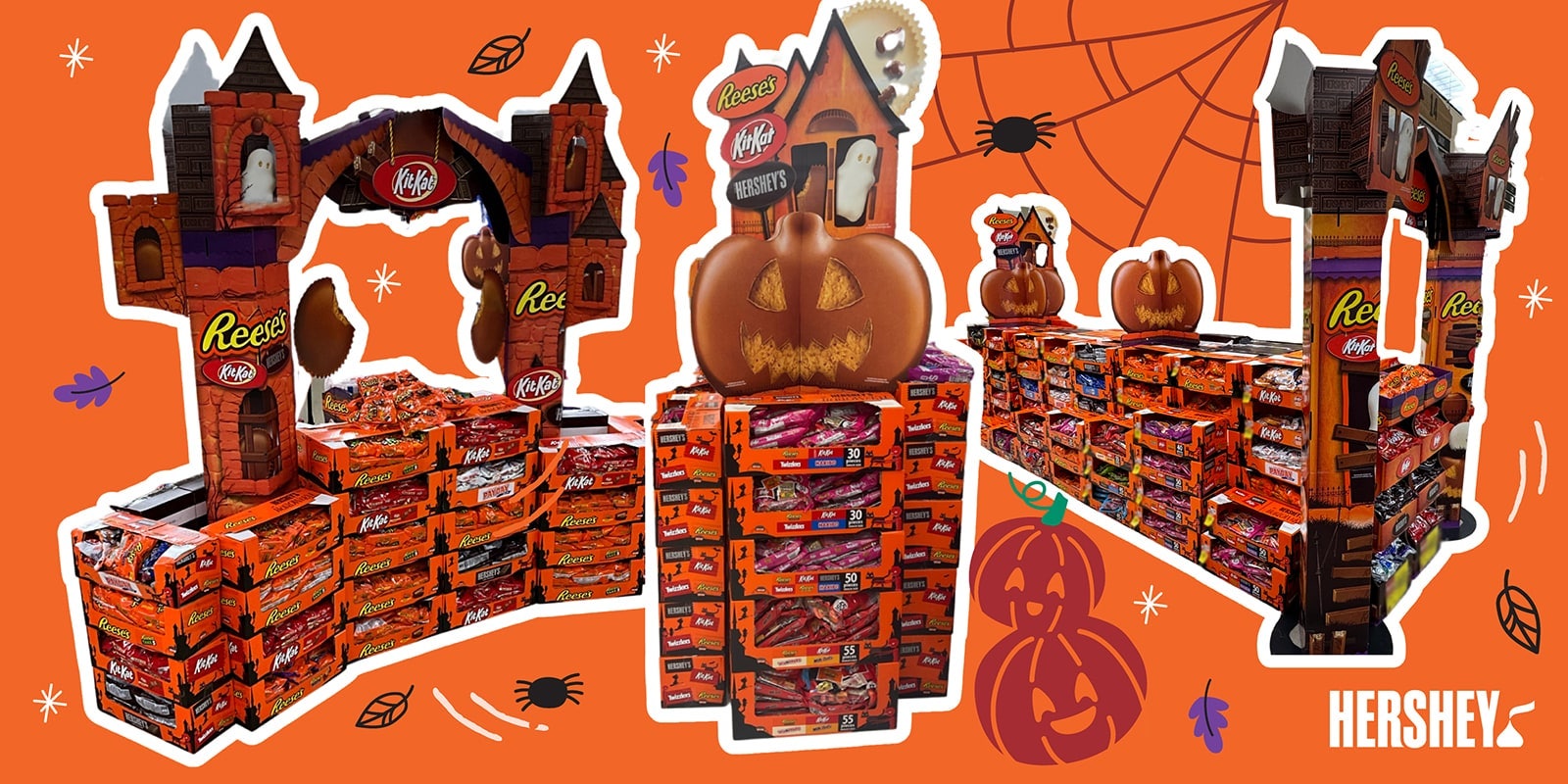 Halloween display of Hershey's products