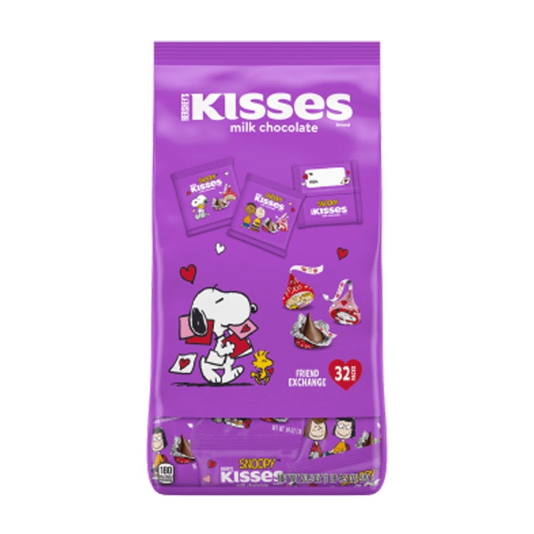 bag of hersheys kisses snoopy and friends foils milk chocolate candy